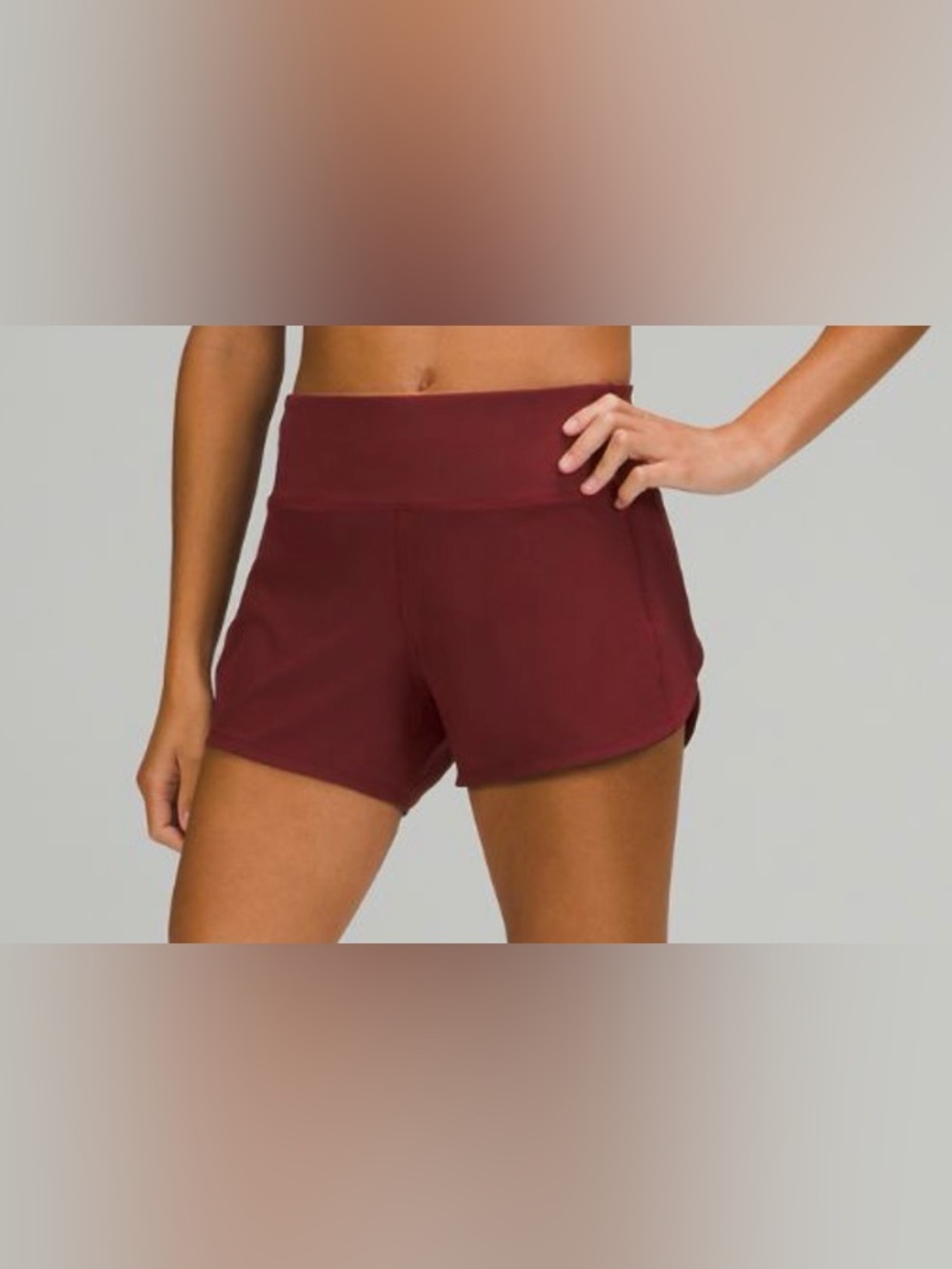 lululemon athletica Maroon High-Rise Athletic Shorts with Back Zip speed up - Picture 3 of 6